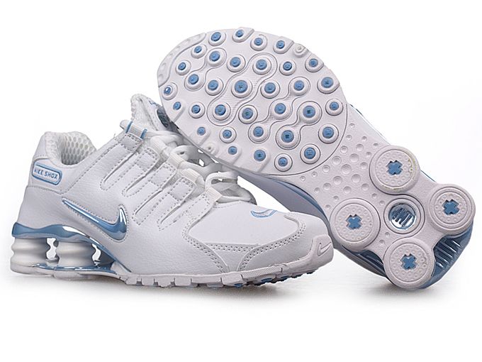 Womens Nike Shox Nz Sl Si Shoes White Skyblue - Click Image to Close